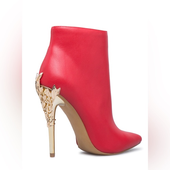 Red & gold booties BNWT - Picture 2 of 7